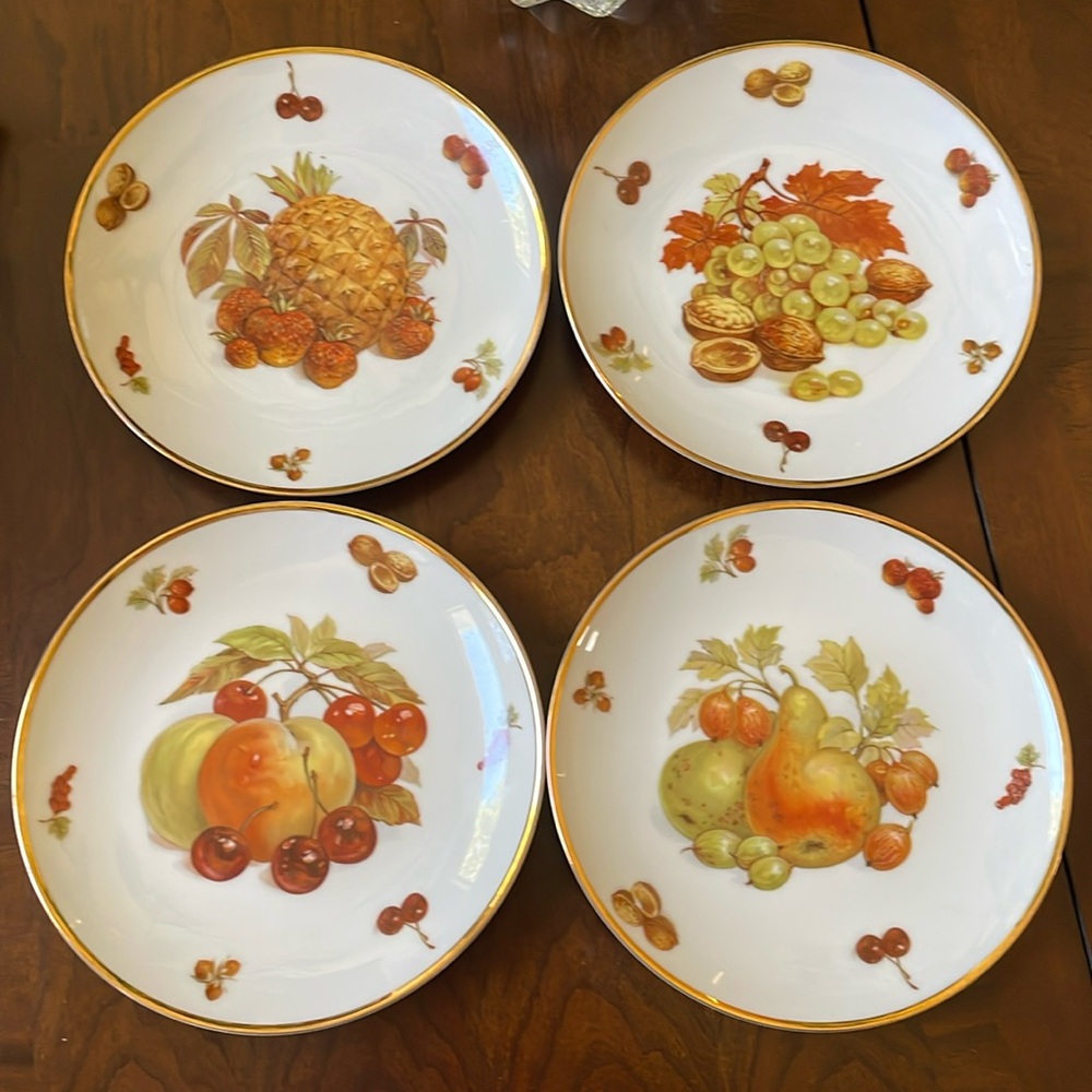 VTG Mitterteich Bavaria Germany Debra fruit & berry pattern set of 4 plates